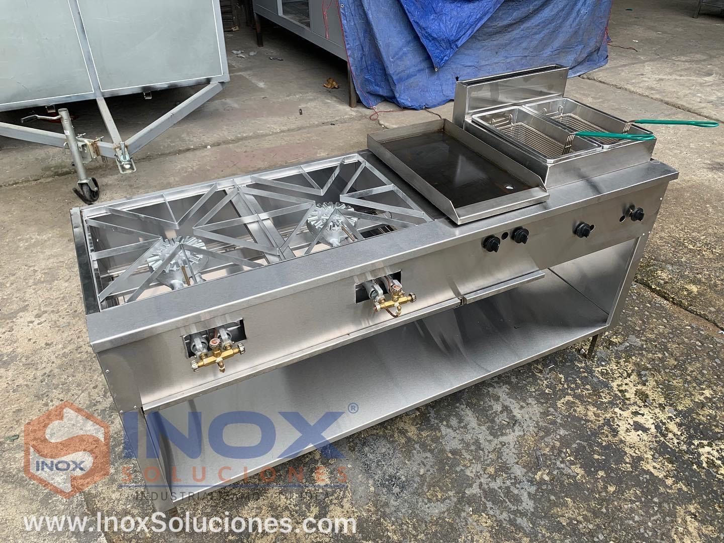 Estufa multifuncional en acero inoxidable 304/AISI 3-1 con quemadores de alta - Imagen 3