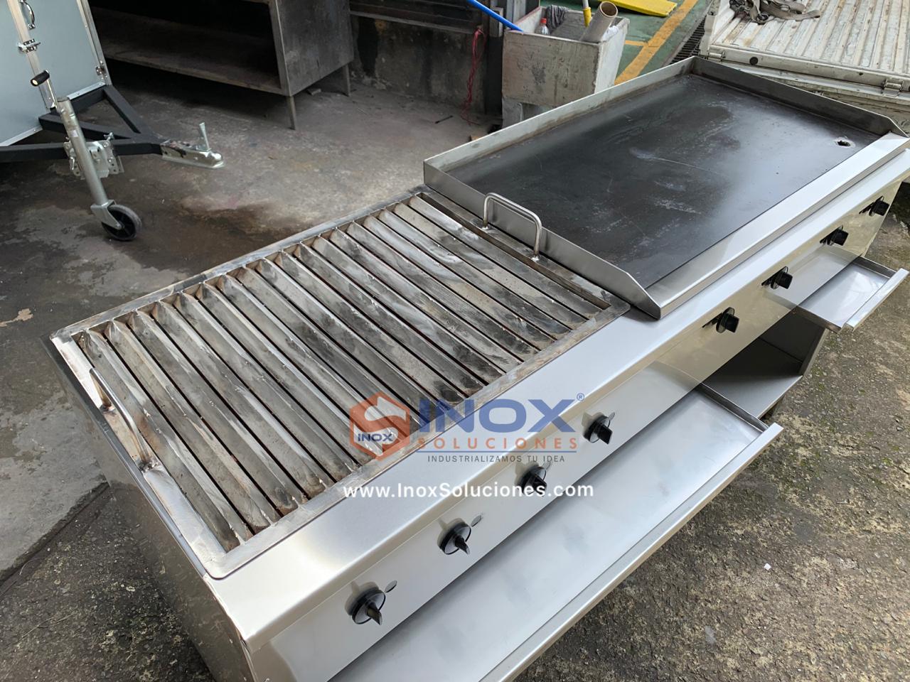 Estufa multifuncional en acero inoxidable 304/AISI 2-1 grill con piedras volcánicas - Imagen 2