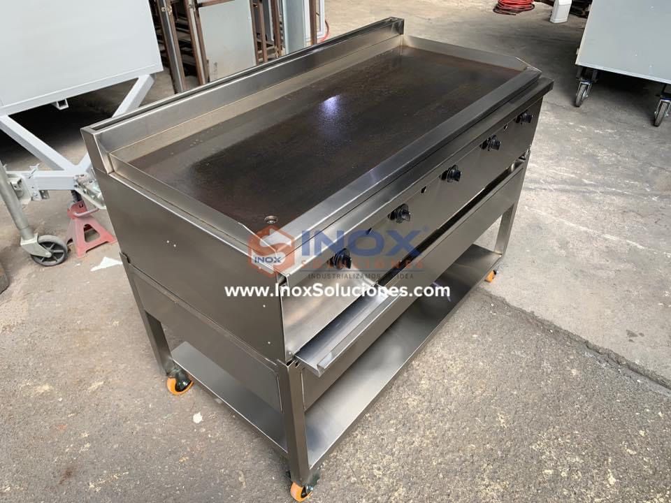 Plancha lisa amplia de gran capacidad en acero inoxidable 304/AISI - Imagen 2