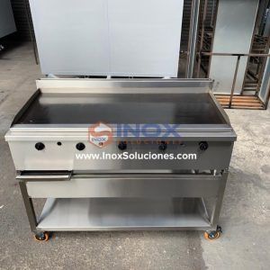 Plancha lisa amplia de gran capacidad en acero inoxidable 304/AISI