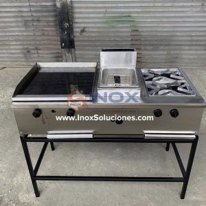 Estufa multifuncional a gas en acero inoxidable modelo: económico desmontable 3-1