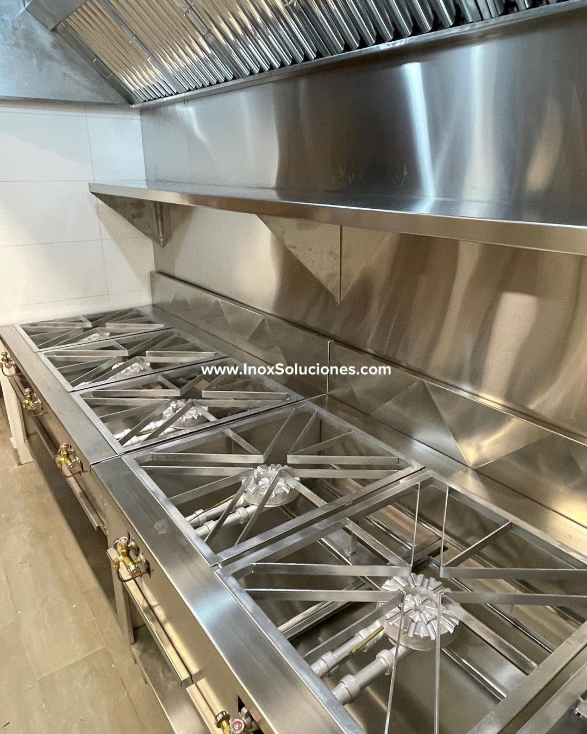 Campana extractora en acero inoxidable 304/AISI área caliente para restaurantes - Imagen 5