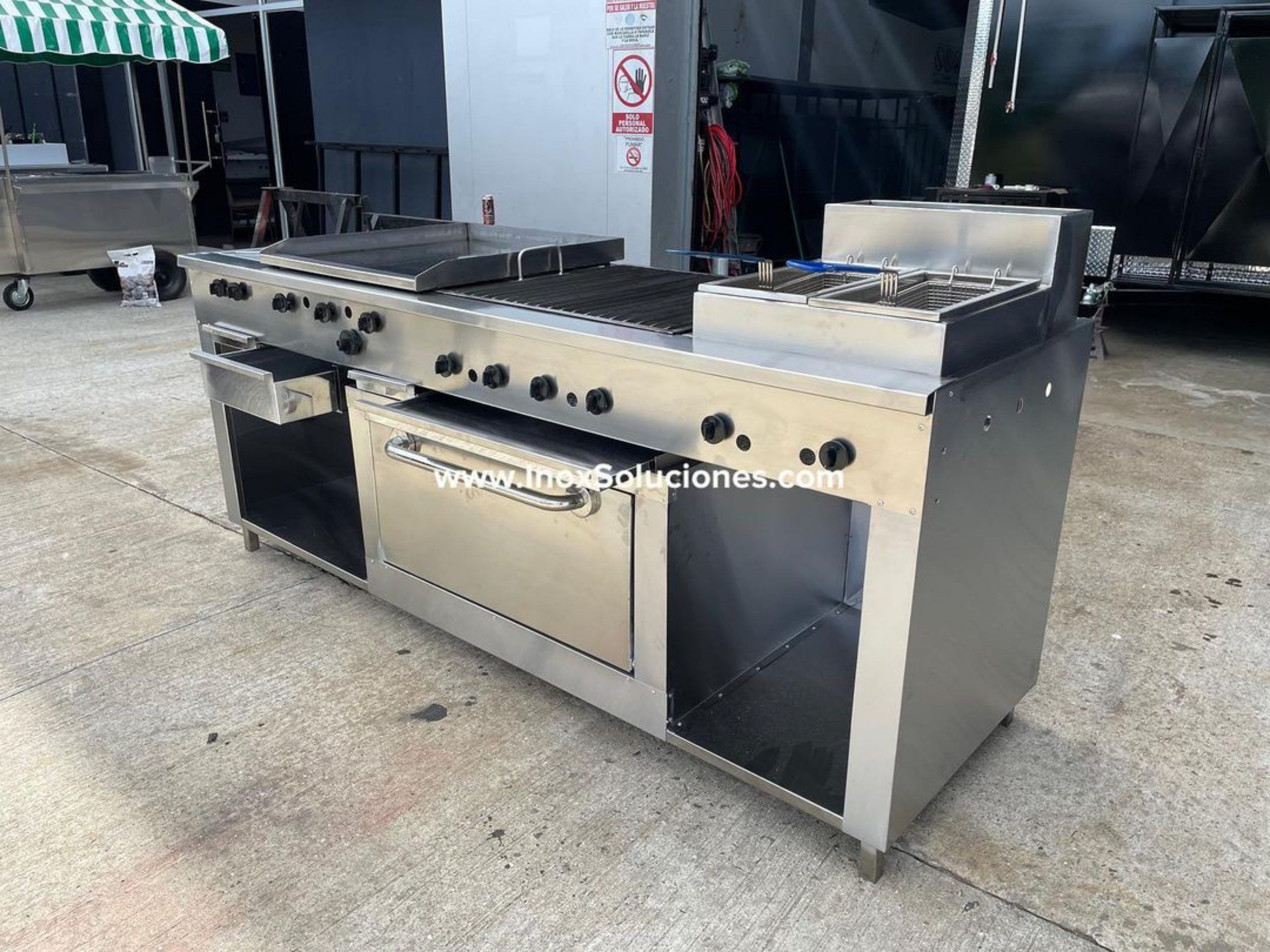 Estufa multifuncional en acero inoxidable 304/AISI 6-1 gratinador y horno con termóstato - Imagen 3