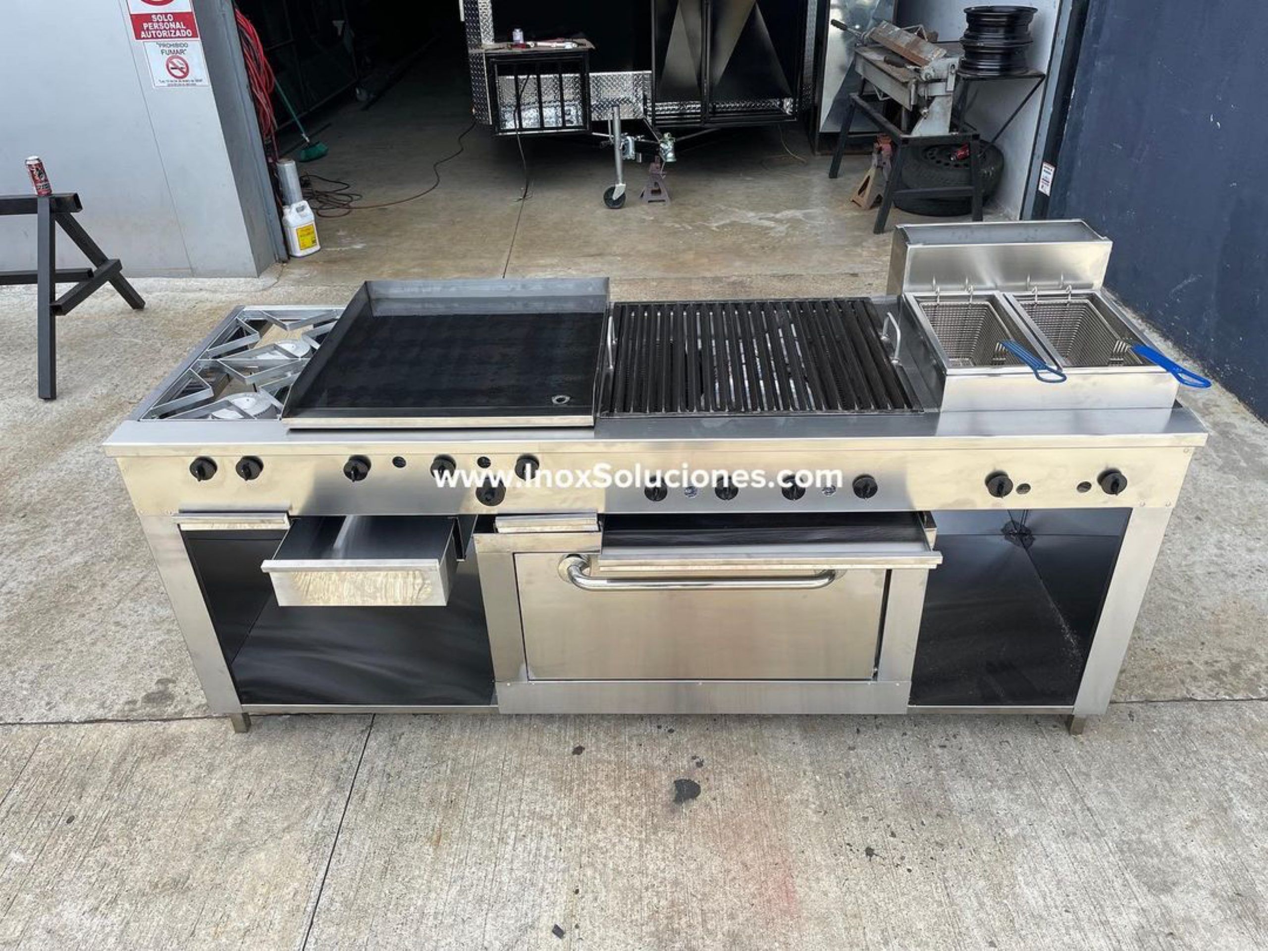 Estufa multifuncional en acero inoxidable 304/AISI 6-1 gratinador y horno con termóstato - Imagen 2