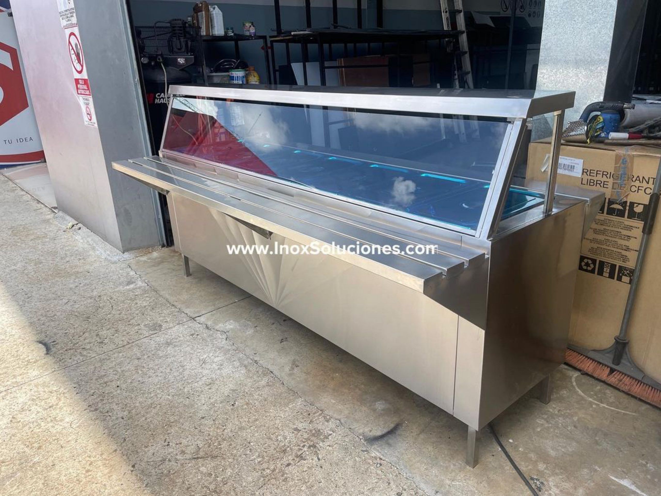 Baño de maria eléctrico en acero inoxidable 304/AISI con 7 bandejas full