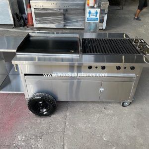 Carretilla tipo empuje sin techo en acero inoxidable 304/ AISI