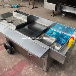 Carretilla tipo empuje sin techo en acero inoxidable 304/ AISI